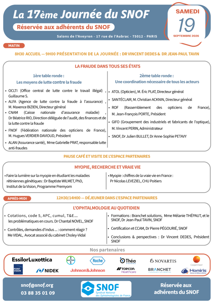 Programme de la 17ème Journée du SNOF